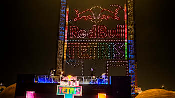 View of the Red Bull Tetris® World Final show at the Dubai Frame in Dubai, UAE on December 13, 2025.