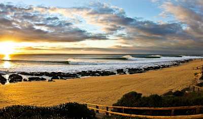 Waves break at Jeffreys Bay in South Africa.