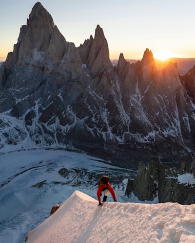 Marc-André Leclerc, shown here on Torre Egger in Patagonia, soloed dozens of groundbreaking routes.