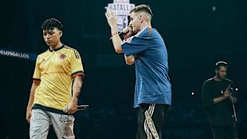 Bnet performs against Valles-T during the International Final of the Red Bull Batalla de los Gallos in Madrid, Spain on November 30 2019.