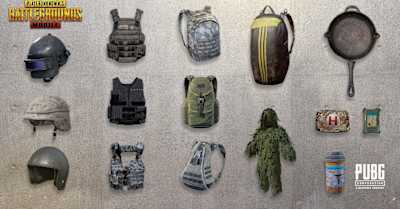 Image of items in PUBG Mobile.