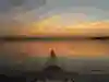 Kayaker Olie Hunter Smart paddles on the Amazon at sunset during his epic 6,500km journey down the world's longest river