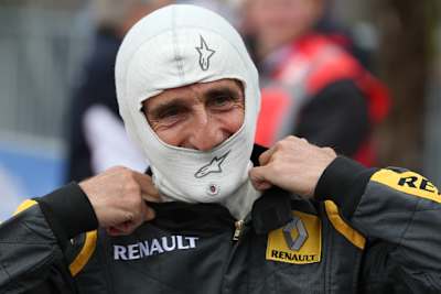 Alain Prost zurück auf der Strecke bei einem Formel-1-Event.