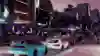 Screenshot from the GTA 6 trailer shows various cars on a street in Vice City at night.