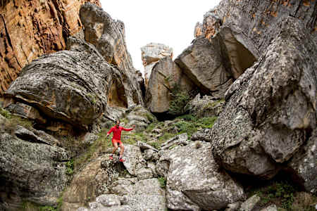 Ryan Sandes runs during a trip to the Cederberg Mountains outside Cape Town, South Africa on October 23, 2015.