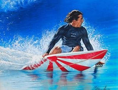 Famosa estampa do sol nascente de Andy Irons