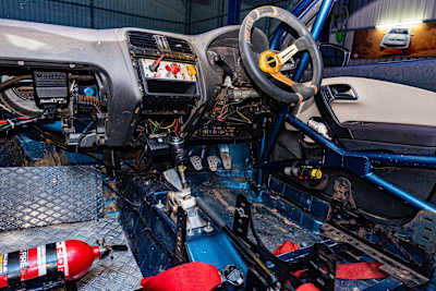 Interior of Dean Mascarenhas' rally car