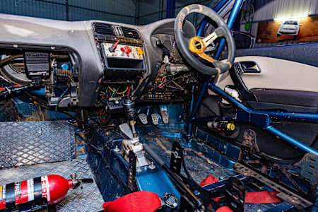 Interior of Dean Mascarenhas' rally car