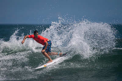 Julian Wilson of Australia competes in the ISA World Surfing Games in Miyazaki, Japan on September 10, 2019.