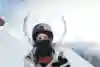 Jesper Tjäder poses for a photo whilst shooting for the world’s first open loop project in Åre, Sweden in January 2024.