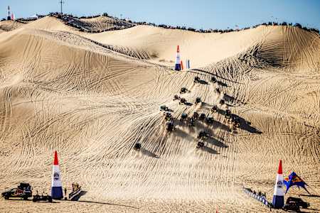 Event participants compete in Red Bull Sand Scramble 2022 in Glamis, CA