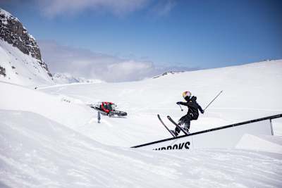 Mathilde Gremaud performs at the Nines in Crans Montana, Switzerland on April 5, 2022.  
