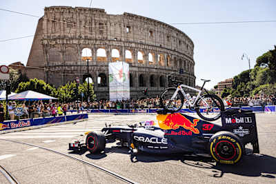 The RB8 in front of the Colosseum.