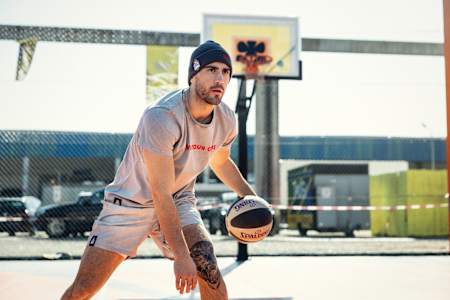Dusan Bulut seen during a promo shoot for Red Bull Half Court in Munich, Germany on March 3, 2022. 