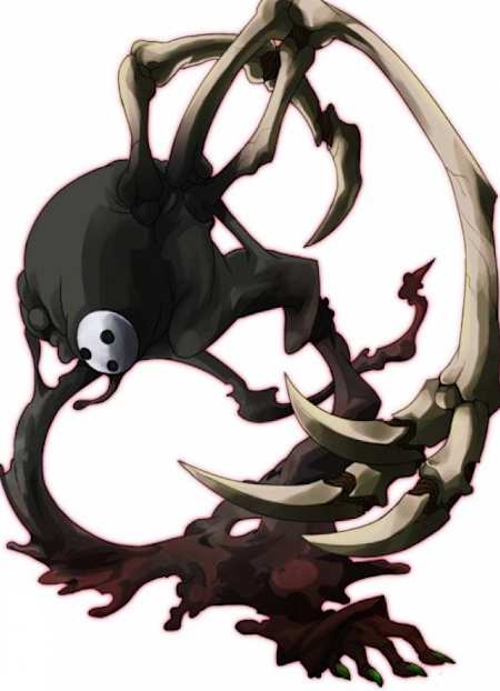 Ein schwarzer Blob mit weißer Maske als Gesicht