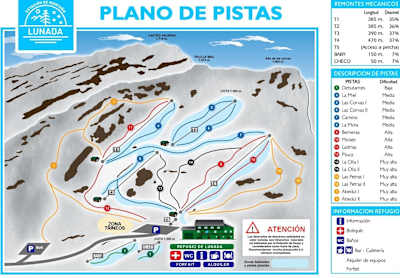 Mapa de pistas La Lunada