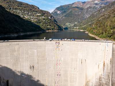 The 2024 Red Bull Dual Ascent event at Verzasca dam, Switzerland