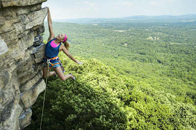 Sasha Digiulian climbs at the Shawangunks in New Paltz, NY on June 20, 2016