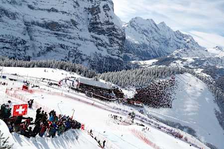 Marco Sullivan racing in Wengen