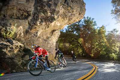 Triathlete Gwen Jorgensen Flies Around a Bend in California