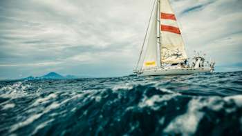 Christian Schiester and Daniela Bärnthaler during the third stage of their project Sail & Run – Bali to Solomon Islands on March 8, 2019.