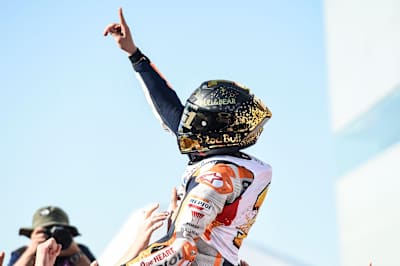 Marc Márquez celebrates the MotoGP World Championship