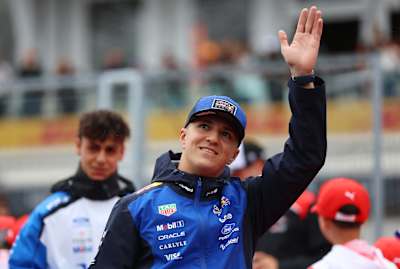 Isack Hadjar waves on the drivers parade prior to the F1 Grand Prix of Canada in May 2026. 