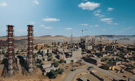 A scene from the Miramar map in PUBG.