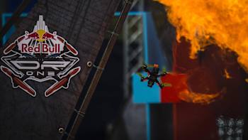 A Drone flies during the Red Bull DR.ONE event in Spielberg, Austria on September 29, 2017.