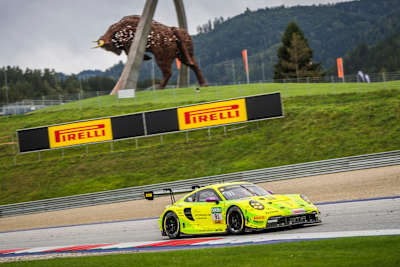 Thomas Preining in the Manthey Porsche during the DTM race at the Red Bull Ring in September 2023.