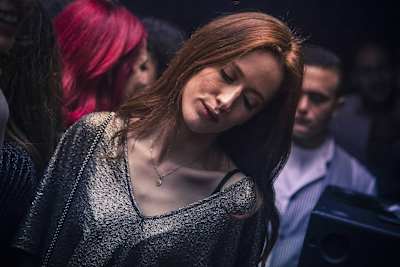 A clubber enjoys the music in the B018 nightclub in Beirut, Lebanon
