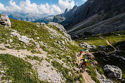 Between big rocks and boulder fields.