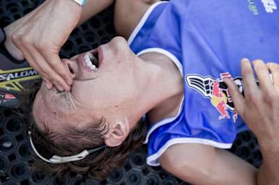 Totally exhausted participant at Red Bull 400