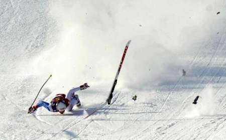 Daniel Albrecht stürzt in Kitzbühel