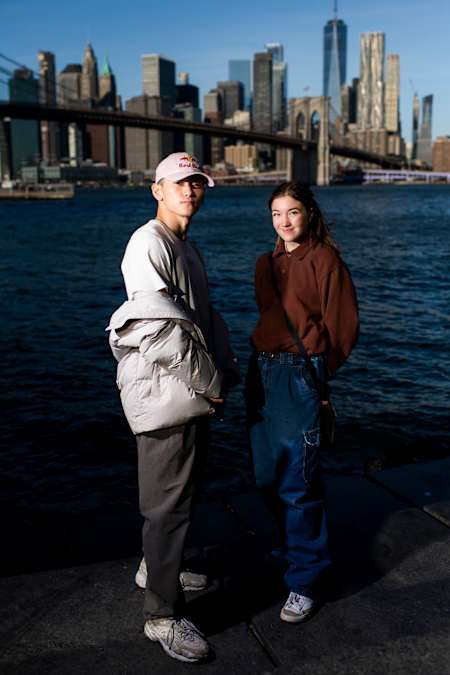 B-boy Phil Wizard and B-girl Emma from Canada pose for a portrait prior to the Red Bull BC One World Final in New York, USA on November 8th, 2022  
