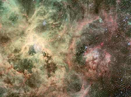 A heavy runaway star rushing away from a nearby stellar nursery.