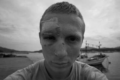 Le globe skater, Romain Bessière, au Japon, lors de son tour du monde en longboard.