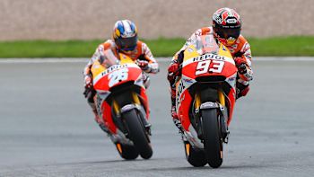 Marc Márquez and Dani Pedrosa in action
