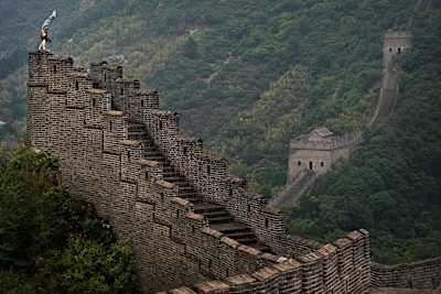Ryan Doyle performing at the Great Wall of China.