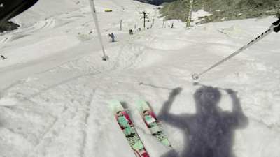 POV of Heather McPhie Riding Moguls