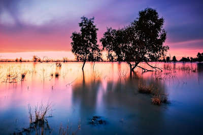 Menindee Lakes al anochecer.