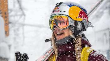 Michelle Parker enjoys the snow in Myoko Kogen, Japan on January 30, 2018.