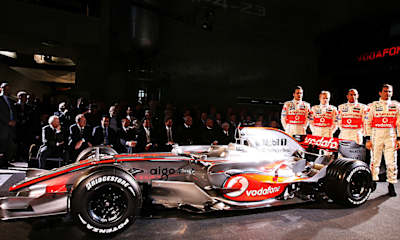 The Vodafone McLaren Mercedes Formula One Grand Prix team launch of the MP4-23 car for the 2008.