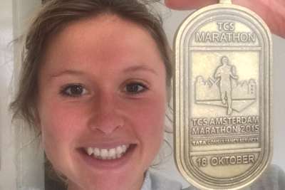 Finishing my first marathon in October 2015, in Amsterdam. I finished this race in 3 hours and 33 minutes and was very happy with this result – I was proud of myself to have finished a marathon!