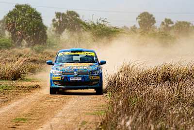 Rally driver Karna Kadur competes during a round of the Indian National Rally Championship.