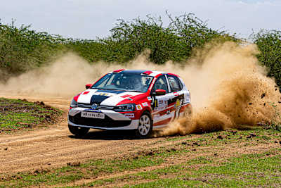 Rally driver Fabid Ahmer competes at Indian National Rally Championship round in Chennai.