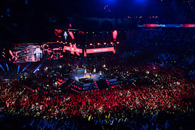 Venue of Red Bull Batalla International Final in Mexico City, Mexico on December 10, 2022. 