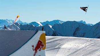 Snowboarder Anna Gasser competes at the Laax Open in Laax, Switzerland on January 14, 2022.