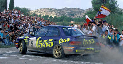 Carlos Sainz, Subaru Impreza 555, Ralluy Catalunya de 1995, WRC.