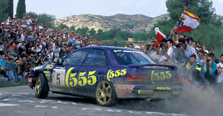 Carlos Sainz, Subaru Impreza 555, Ralluy Catalunya de 1995, WRC.